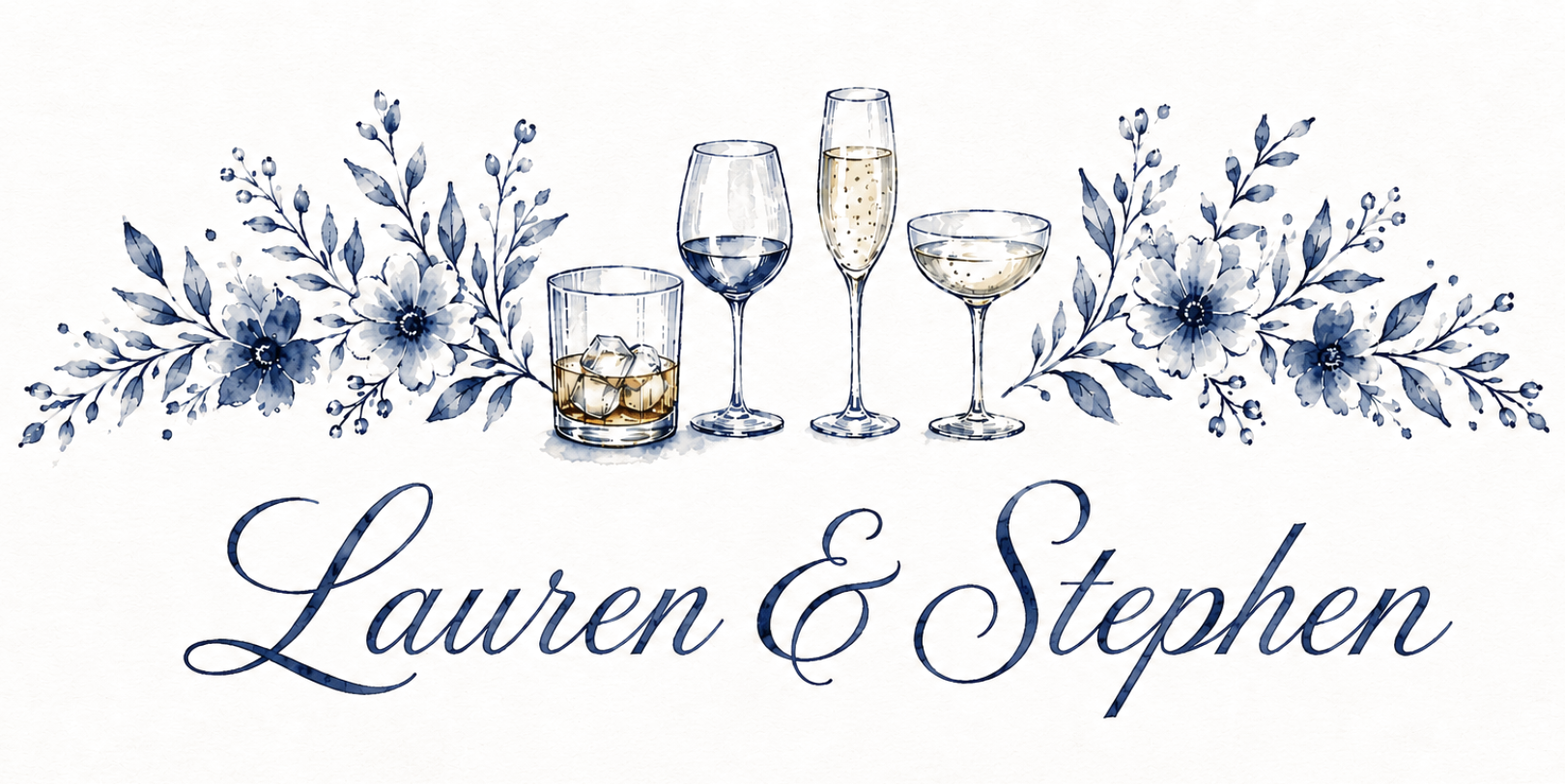 Lauren and Stephen watercolor name artwork